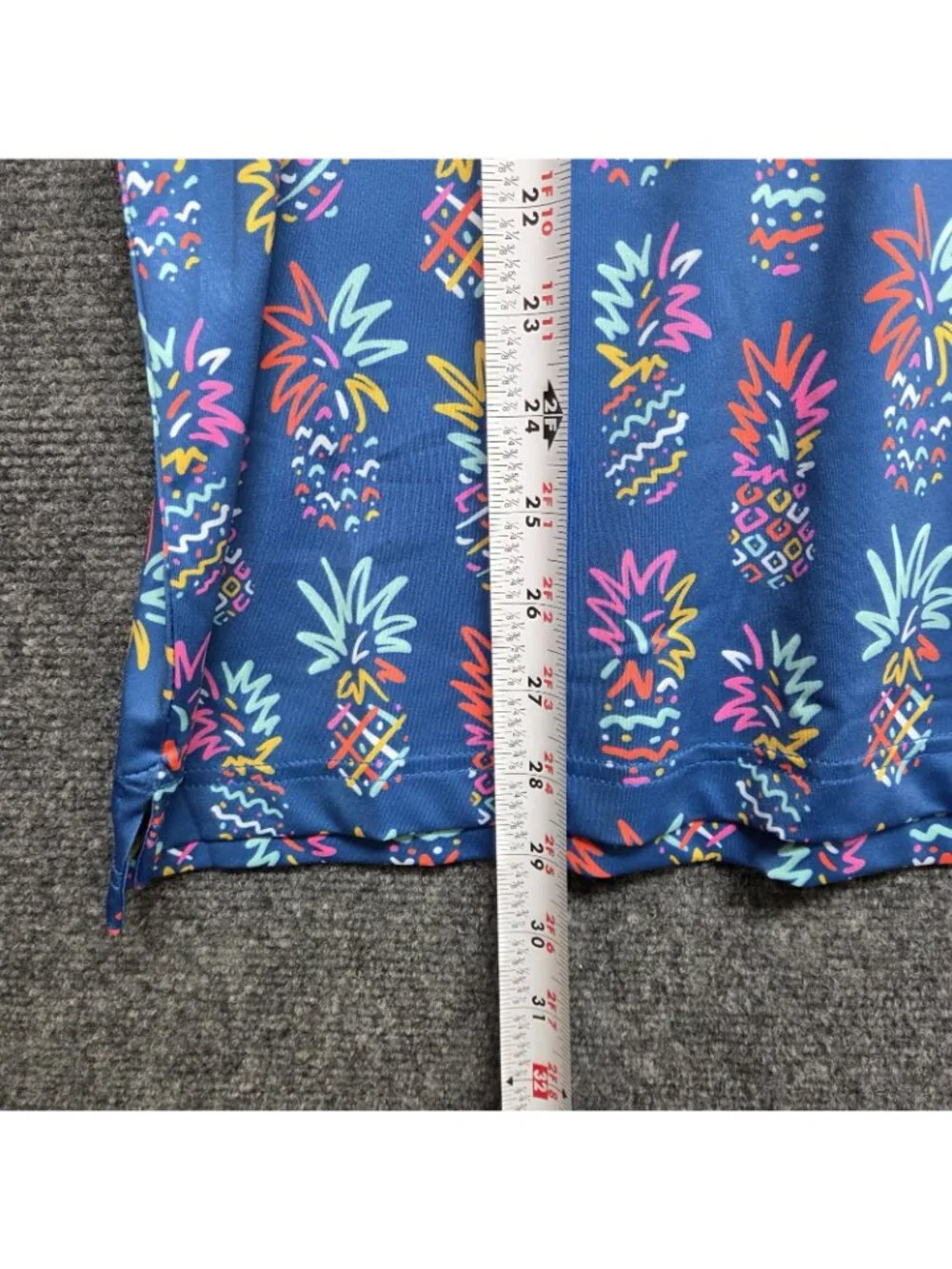 Chubbies Shirt Mens Medium The Pineapple Short Sleeve Performance Polo AOP